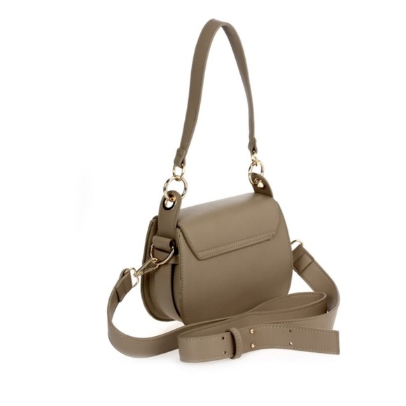 Metal Ring Saddle Crossbody shoulder bag - BLACK - Picture 5 of 7